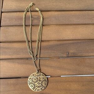 Anthropologie Elegant Gold Pendant Necklace